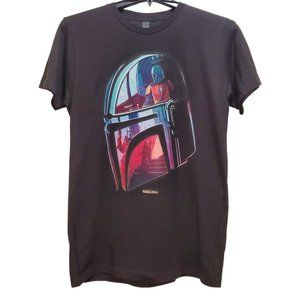 Star Wars NWOT The Mandalorian Helmet Black‎ T-Shirt Size M Short Sleeve